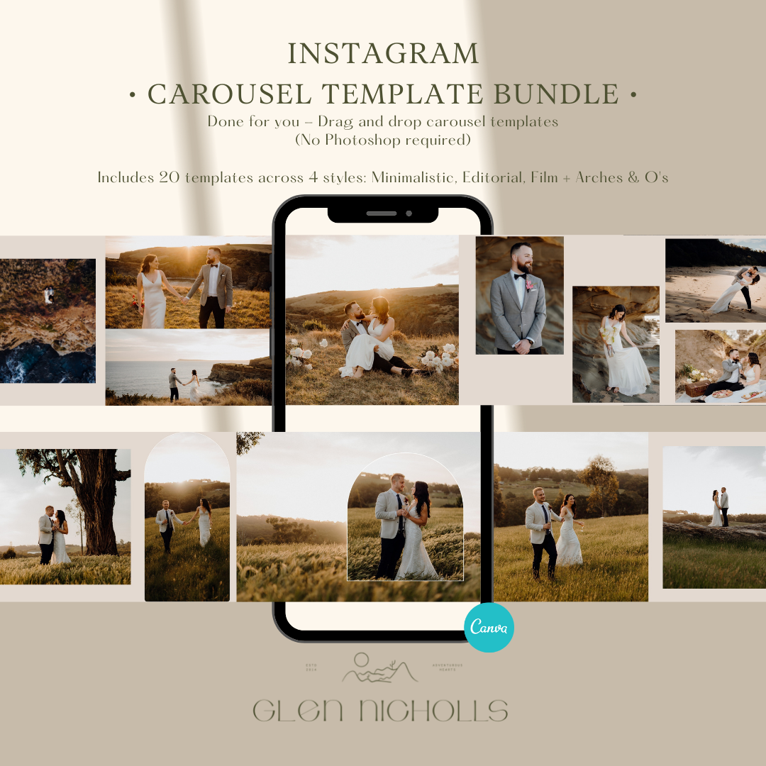 photo collage carousel post for social media easy to edit in canva ...